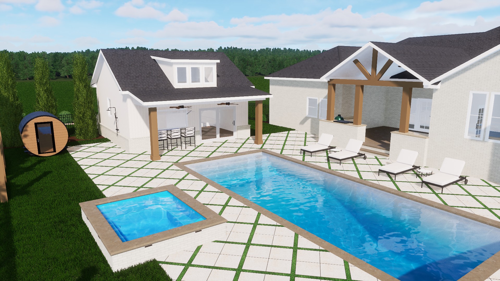 Original 3D master-plan design rendering for a Bluevue Outdoor Living project